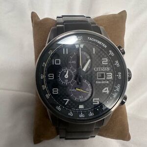 Citizen Eco-Drive Black and Silver Chronograph Watch